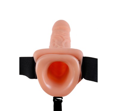 Proteza-HOLLOW STRAP-ON W BALLS 11"""" FLESH